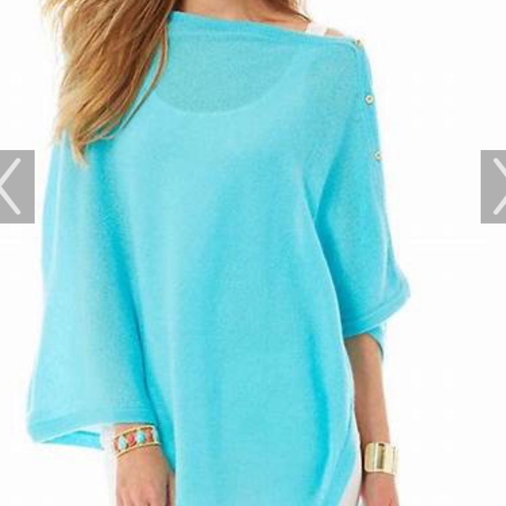 Women's light Turquoise Cashmere Harp Wrap